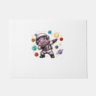 Moo Deng Astronaut Dabbing In Space Cosmic Galaxy Doormat