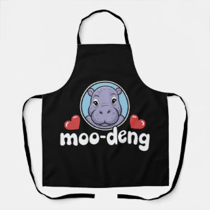 Moo Deng Bouncy Pig in Thai Picture Baby Hippo Apron