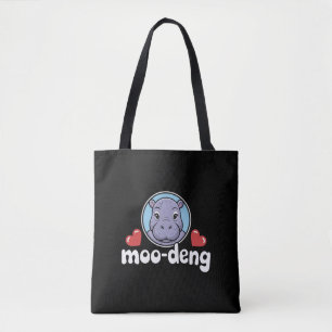 Moo Deng Bouncy Pig in Thai Picture Baby Hippo Tote Bag