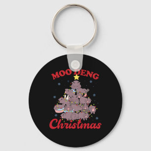 Moo Deng Christmas Tree Ba Keychain