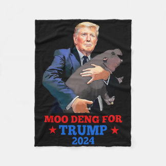 Moo Deng For Trump By Fleece Blanket