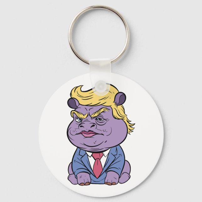 Moo Deng For Trump Keychains, Donald  Trump 2024  Keychain (Front)