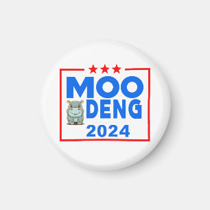 Moo Deng Funny Election 2024 Cute Hippo Magnet