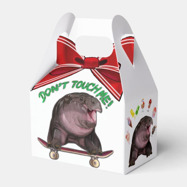 Moo Deng Hippo  Favor Box (Front Side)
