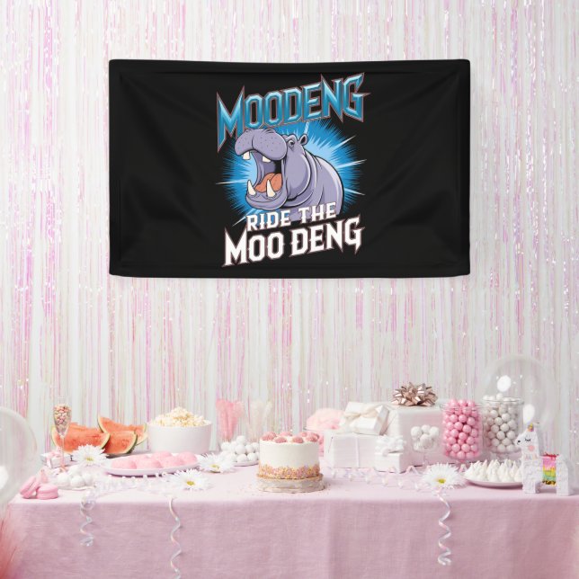 MOO DENG Hippo Ride The MOO DENG Banner (Party)