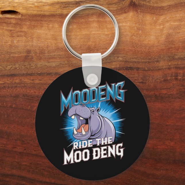MOO DENG Hippo Ride The MOO DENG Keychain (Front)