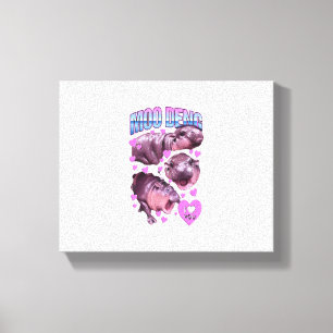 Moo-Deng Hippo The Famous Baby Pigmy Moodeng T-Shi Canvas Print