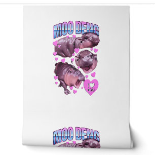 Moo-Deng Hippo The Famous Baby Pigmy Moodeng T-Shi Wallpaper