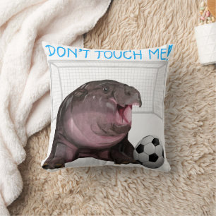 Moo Deng Hippo  Throw Pillow
