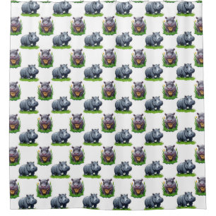 Moo Deng Hippopotamus Animal Pattern Design