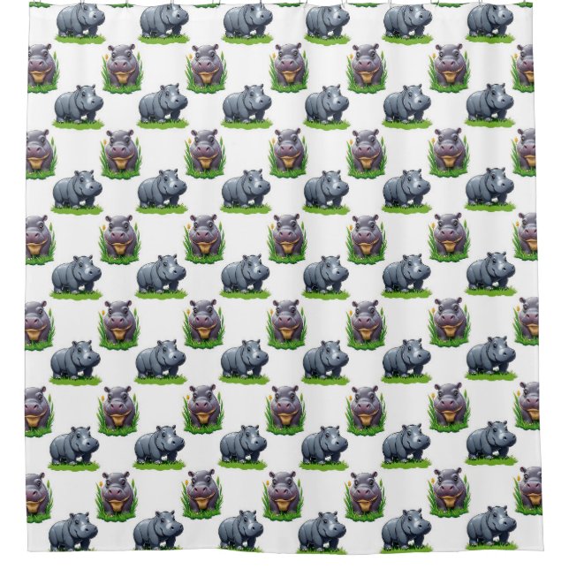 Moo Deng Hippopotamus Animal Pattern Design  (Front)