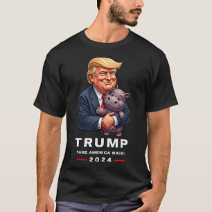 Moo Deng Hippopotamus Support Donald Trump 2024 Fu T-Shirt