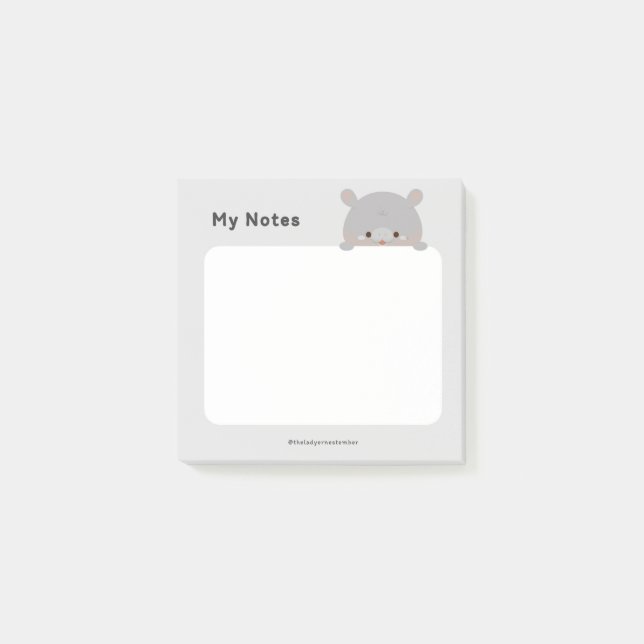 Moo Deng Pygmy Hippo Post-it Notes (Front)