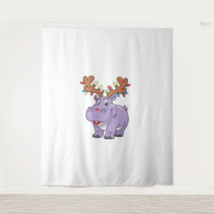 Moo Deng Reindeer Christmas Xmas Cute Zoo Safari S Tapestry