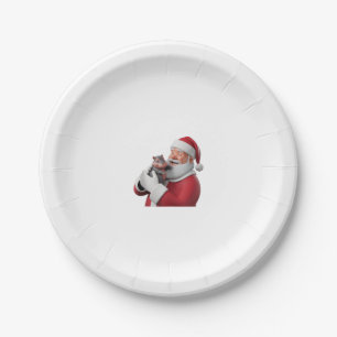 Moo Deng Super Hippo Helps Santa Spread Joy Tank T Paper Plate