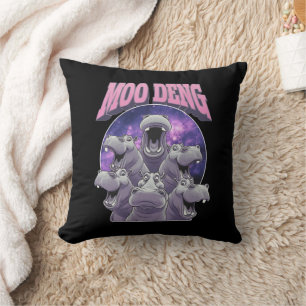 MOO-DENG THE FAMOUS BABY PIGMY HIPPO MOODENG THROW PILLOW
