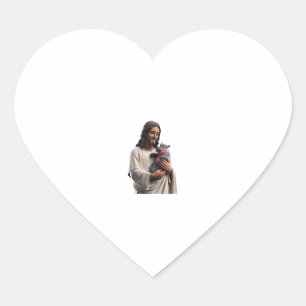 Moo Deng, the Hippo, in Jesus’ Gentle Hold Tank To Heart Sticker