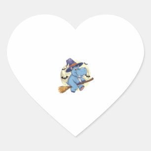 Moo Deng the Hippo Witch's Magical Halloween Tank Heart Sticker