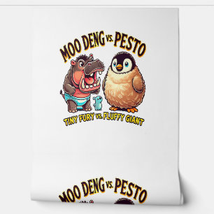 Moo Deng vs. Pesto Angry Hippo vs. Fluffy Penguin  Wallpaper