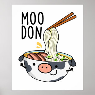 Moo-don Funny Udon Pun Poster