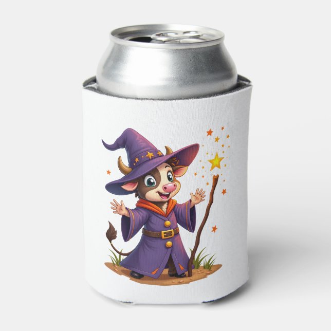 Moo-Gician the Cow Sorcerer Can Cooler (Can Front)