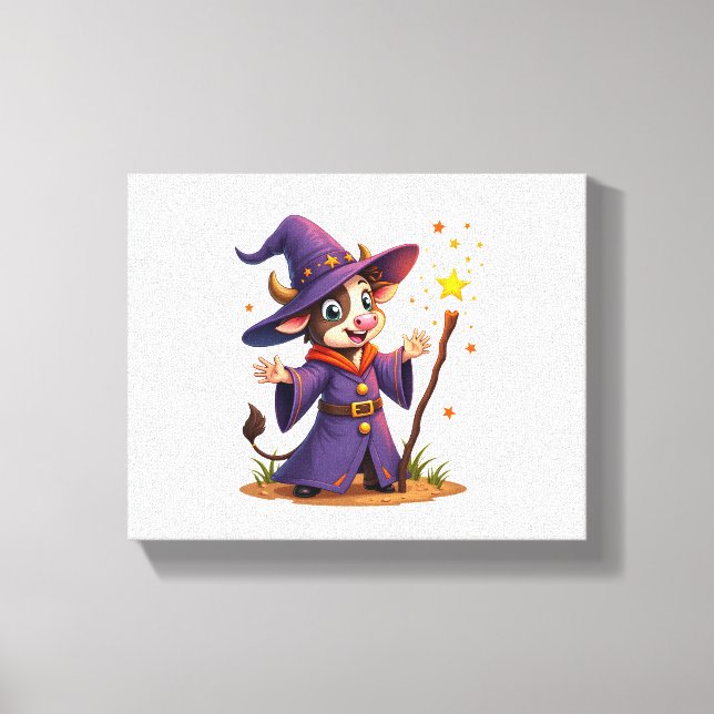 Moo-Gician the Cow Sorcerer Canvas Print (Front)