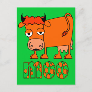 Moo - Ginger Cow Postcard