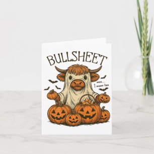 Moo... I Mean Boo Bullsheet Cow Ghost Halloween 1  Card