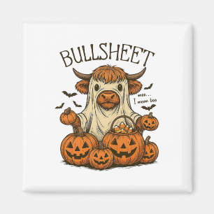 Moo... I Mean Boo Bullsheet Cow Ghost Halloween 1  Magnet