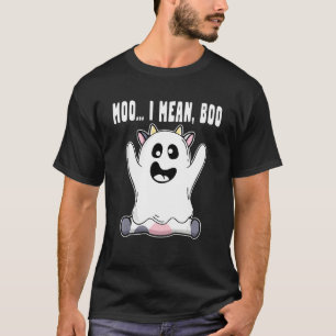 Moo I Mean Boo Cow Ghost T-Shirt