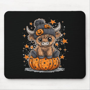 Moo I Mean Boo Funny Fall Pumpkin Cow Halloween  Mouse Pad