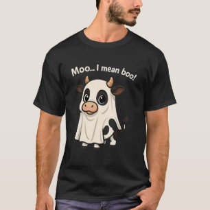 Moo I Mean Boo Spooky Cow Halloween Spooky Heifer T-Shirt