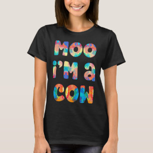 Moo Im A Cow Costume Halloween Lazy Easy Painting T-Shirt