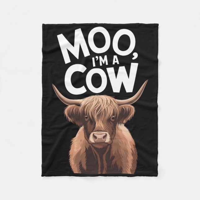 Moo I'm A Cow Cow Costume For Women Men Kids  Fleece Blanket (Front)