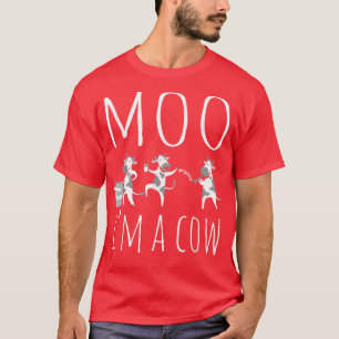 Moo I'm a Cow Cow Tee for Kids Girls Kids Farmer
