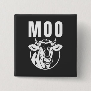 Moo I'm A Cow Funny Farm 2 Inch Square Button