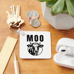 Moo I'm A Cow Funny Farm Keychain