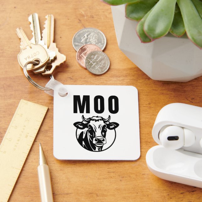 Moo I'm A Cow Funny Farm Keychain (Desk)