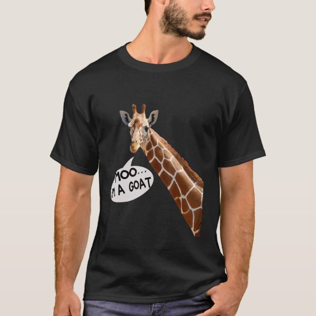 Moo I'm A Goat Giraffe  men women kids who love Gi T-Shirt (Front)