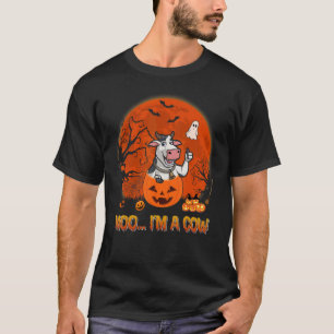Moo I'm Cow Halloween Goat In Scary Pumpkins Farme T-Shirt