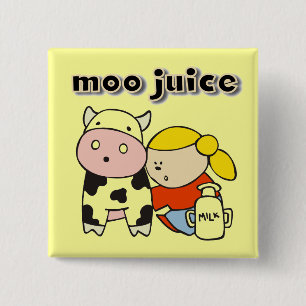 Moo Juice Tshirts and Gifts 2 Inch Square Button