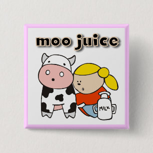 Moo Juice Tshirts and Gifts 2 Inch Square Button