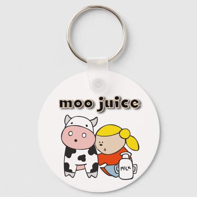 Moo Juice Tshirts and Gifts Keychain (Front)