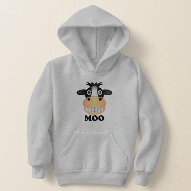 Moo - Kids' Pullover Hoodie (Laydown)