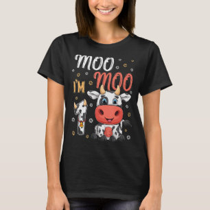 Moo Moo Cow I'm 1 One Year Old Cow Farm Theme 1st T-Shirt