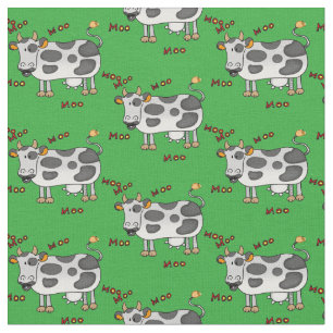 moo moo farm cow pattern fabric