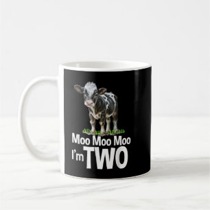 Moo Moo Im Two 2nd Birthday Funny Cute Cow Sounds  Coffee Mug