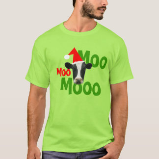 Moo Moo Moo Noël Père Noël Cow T-Shirt