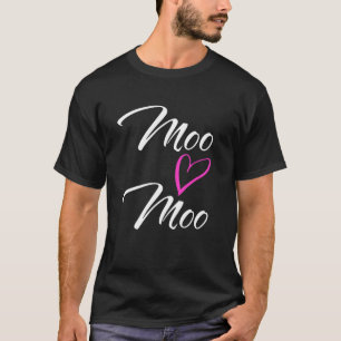 Moo Moo with Pink Heart Fun Aunt Grandma Mom Gift T-Shirt