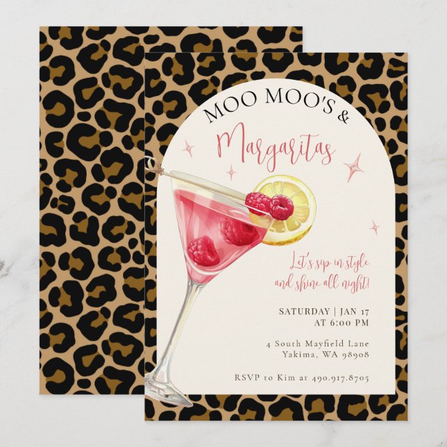 Moo Moos And Margaritas Party Invitation (Front/Back)